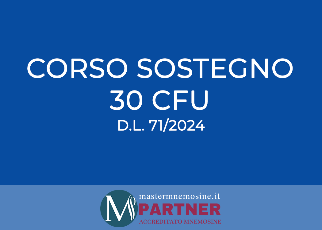 SCONTI E COUPON MNEMOSINE PER CORSO SOSTEGNO INDIRE<br>30 CFU