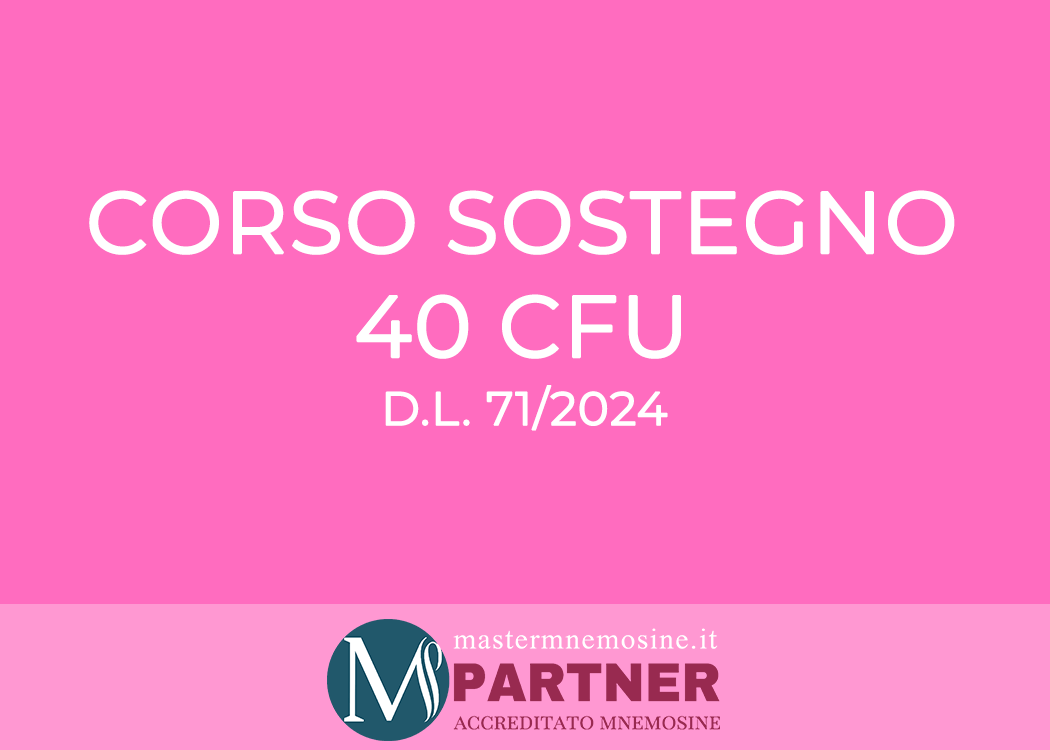 SCONTI E COUPON MNEMOSINE PER CORSO SOSTEGNO INDIRE<br>40 CFU