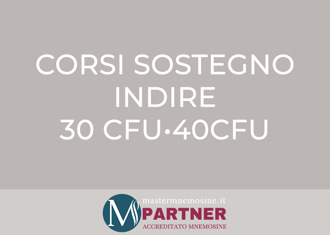 SCONTI E COUPON MNEMOSINE PER CORSI SOSTEGNO INDIRE<br>30 CFU • 40 CFU